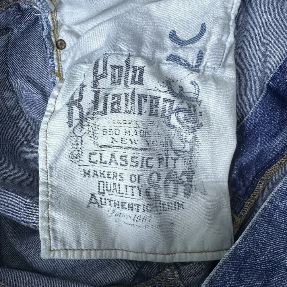 VTG Polo Ralph Lauren Men's 40x30 Medium Wash Denim Jeans Classic Fit‎ Workwear